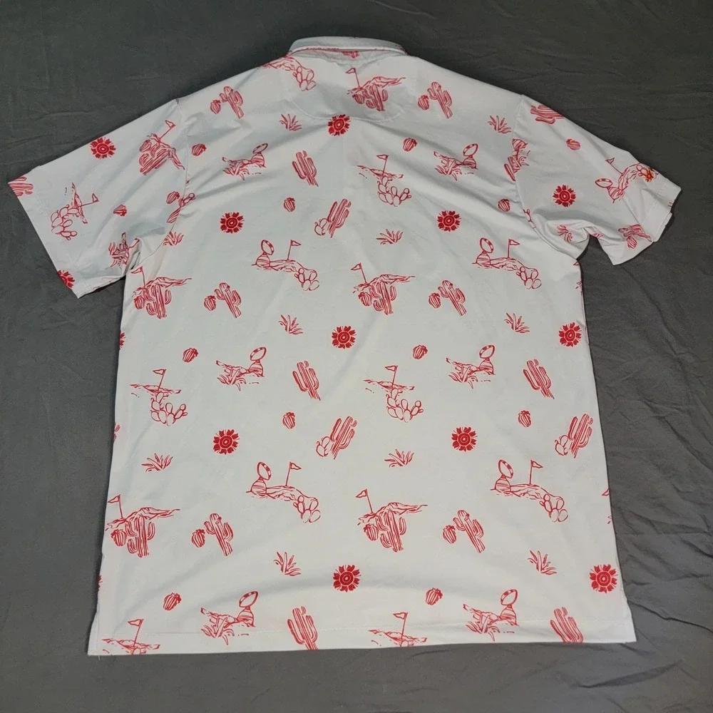 Bad Birdie‎ Golf SS White & Red Polo Shirt Size XL 